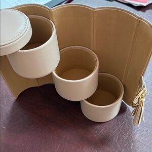 Cream Jewelry Organizer with Tassel